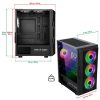 Spirit of Gamer Számítógépház - Rogue VII RGB (fekete, ablakos, 6x12cm ventilátor, alsó táp,  ATX, 1xUSB3.0, 2xUSB2.0)