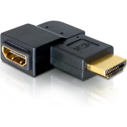 Delock 65076 HDMI M/F adapter, átalakító 90°jobb fekete