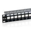 Equip Keystone Patch Panel - 769124 (24 port, Cat6, 1U, árnyékolatlan, fekete)