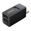 Orico USB3.0 Hub - MINI-U32-BK/8/ (3 port, Bemenet: USB-A, Kimenet: 1xUSB-A3.0+2xUSB-A2.0,  fekete)