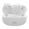 S-Link Fülhallgató Vezeték Nélküli - SL-TWS08 White (Bluetooth, Type-C, 4x HD mikrofon, 40 óra, fehér)