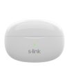 S-Link Fülhallgató Vezeték Nélküli - SL-TWS08 White (Bluetooth, Type-C, 4x HD mikrofon, 40 óra, fehér)