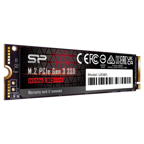 Silicon Power SSD - 500GB UD80 (r:3400MB/s; w:3000 MB/s, NVMe 1.4 támogatás, M.2 PCIe Gen 3x4)