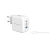 Conceptronic telefon töltő adapter+kábel - ALTHEA17W (2xUSB-C+USB-A, 67W, USB-C töltő kábel, fehér)